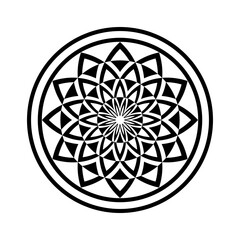 Abstract Decorative Radial Circle Pattern. Round Design Element.