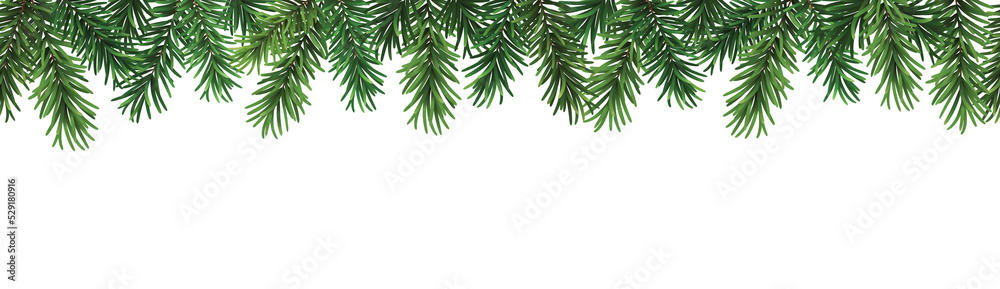 Canvas Prints decorative seamless christmas pattern or frame with green coniferous branches