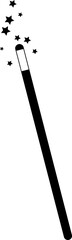  Icon of the magician's magic wand. A wand for magic and miracles. Flat style..eps