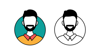 Man Avatar profile picture icon. Happy smiling male face. line avatar character illustration. Vector isolated on white background.