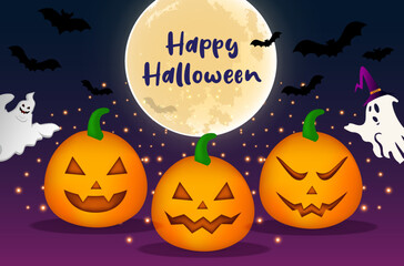 Modern happy halloween day design background vector