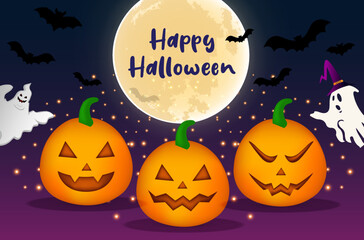 Fototapeta premium Modern happy halloween day design background vector