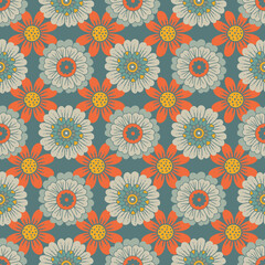 Ornamental Floral Geometric Vector Seamless Pattern