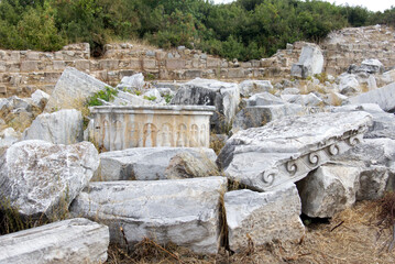 Ruins of Cyzicus Ancient City located in Erdek, Balıkesir Province, Turkey.