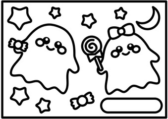 ハロウィンのぬりえ　ふつう