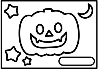 ハロウィンのぬりえ　かんたん