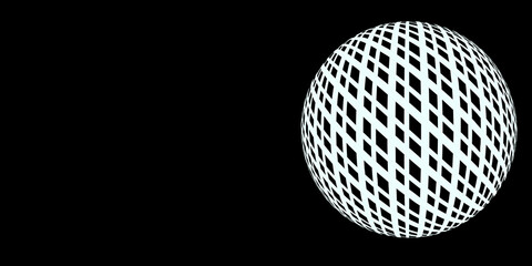 Sphere illustrations abstract beautiful balls with square grid patterns, 3D globes design concept,logo collection, on glow neon color isolated on black background with clipping path.