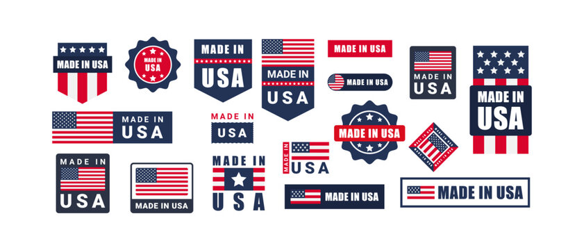 Made In Usa Logo Or Label With Us Flag America Manufactured Icon Vector  Illustration Stock Illustration - Download Image Now - iStock