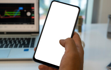 Instant market monitoring in the digital sector. transparent phone screen
