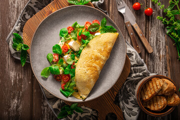 Eggs omelette with vegetables
