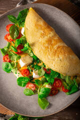 Eggs omelette with vegetables