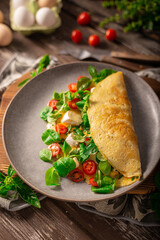 Eggs omelette with vegetables
