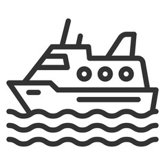 Cruise passenger liner - icon, illustration on white background, outline style