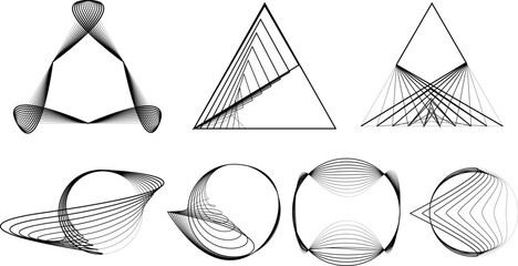 Lines in Circle Form . Spiral Vector Illustration .Technology round. Wave Logo . Design element . Abstract Geometric shape .