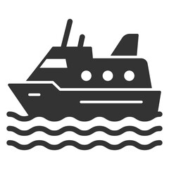 Cruise passenger liner - icon, illustration on white background, glyph style