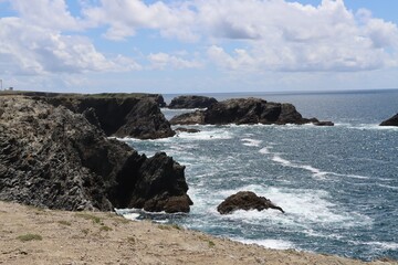 Fototapeta na wymiar cliffs of Belle Ile in Brittany 