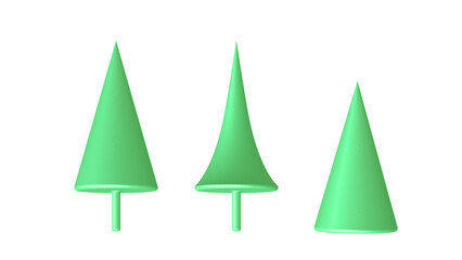 Fototapeta premium 3d image of Christmas trees. Vector drawing, set for design.
