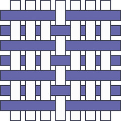 Fabric weft rib weave irregular type sample. Weave samples for textile education. Collection with pictogram line fabric swatch. Vector illustration in flat icon style