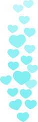 Likes in the live stream is a flying up icon heart. The likes user counter for online videos. PNG illustration for social media bloggers. Multicolored hearts in fashionable pastel colors.