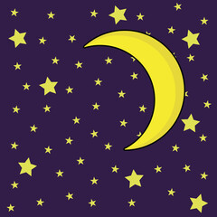 Obraz na płótnie Canvas moon and stars 