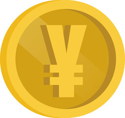 Obraz premium Shiny Japanese Yen Coin Vector Illustration