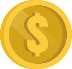 Shiny Dollar Coin Vector Illustration