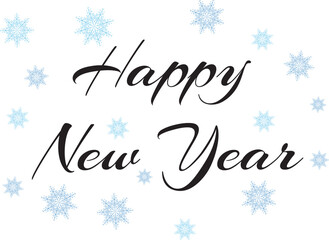 Fototapeta na wymiar Lettering Happy New Year. Lettering. Snowflakes. High quality vector illustration.