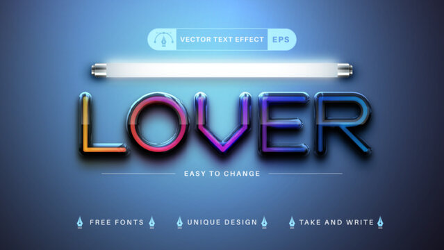 Rainbow Lover Editable Text Effect, Font Style