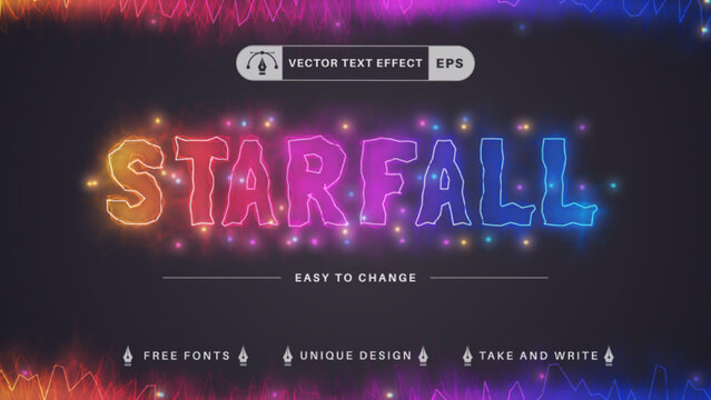 Firefly Rainbow Editable Text Effect, Font Style