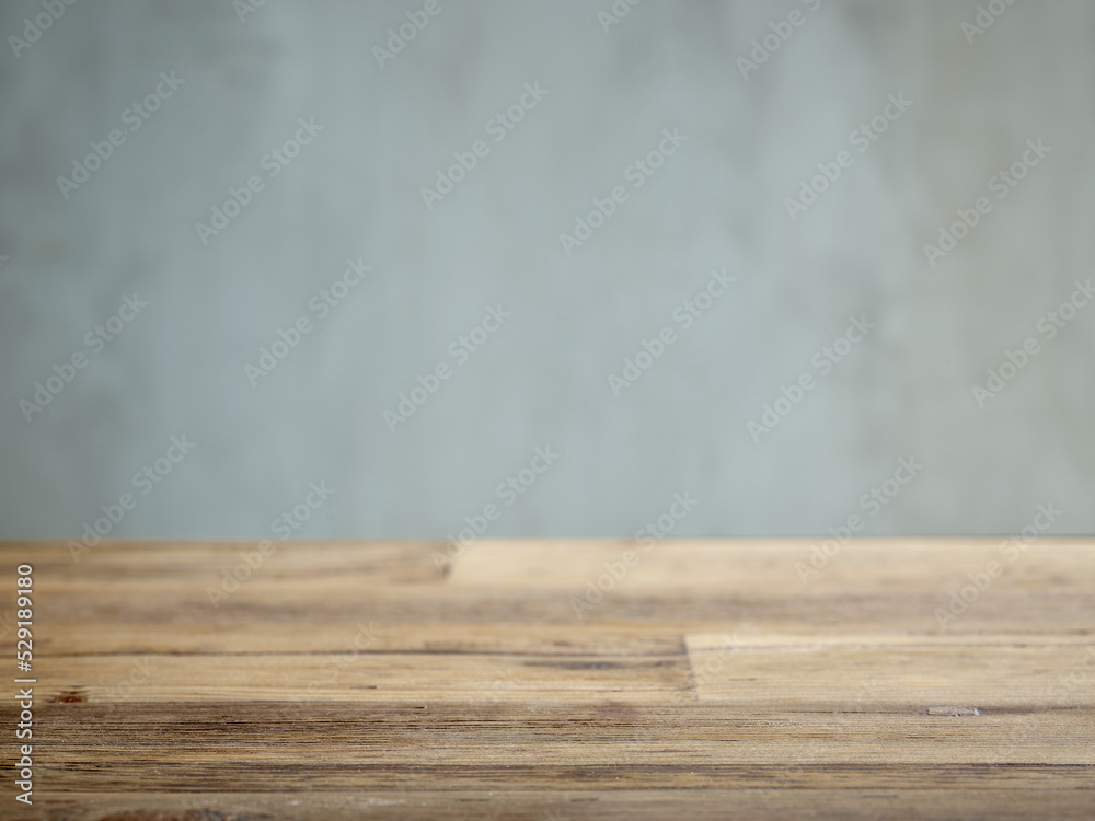 Canvas Prints wooden table and grey wall