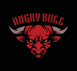 angry head bull logo illustration