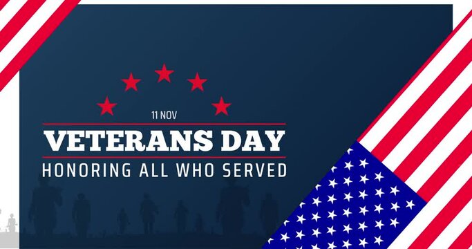 Veterans Day. Honoring all who served. November 11. Happy Veteran Day 4k HD Animation Video. American Veterans Day video. Happy Veteran Day, 