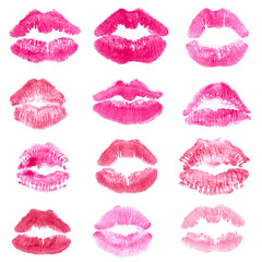 set of female lips.  natural lipstick.