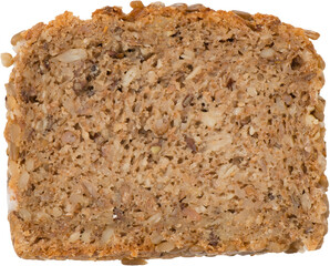 Weißer Schimmel auf ein Vollkornbrot als Freisteller png auf Transparenten Hintergrund freigestellt 