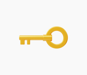 3d Realistic Key icon vector illustration.
