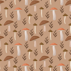 Autumn theme seamless pattern, vector art
