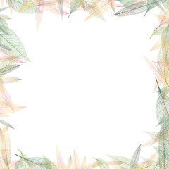 Beautiful background with colored leaves.Vector illustration.