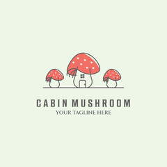 mushroom logo line art minimalist icon forest design