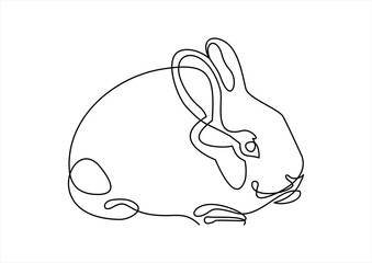 Rabbit-continuous line drawing