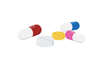 Isolated medicine pills and capsules icon