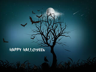 Happy halloween background design with vector illustration