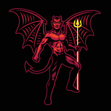 Standing Devil with wings