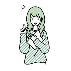 Fototapeta premium 立って書類を手に持って何かひらめいたリモートワークの女性