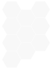 Light gray, 50 %, low opacity, hexagon, honeycomb pattern with no strokes. Isolated vector illustration, transparent background. Use for photo collection, collage, overlay, montage, layer mask.