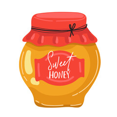 isolated vector honey jar and with honey on white