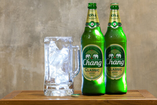 Chang Beer Bottle on the Table