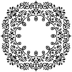 Hand drawing mandala floral frame background