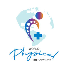 Fototapeta na wymiar World physical therapy day poster concept