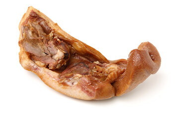 cooked the face of the pig on white background