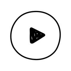 Hand drawn doodle icon - play button